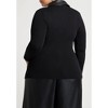 ELOQUII Women's Plus Size Faux Leather Detail Sweater - 3 of 4