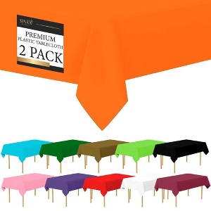 Plastic Tablecloth Disposable, Tablecloths for Rectangle Tables 54 inch. x 108 inch. Fits Tables Up to 8 Feet, Table Cloth for Party - SparkSettings - 1 of 4
