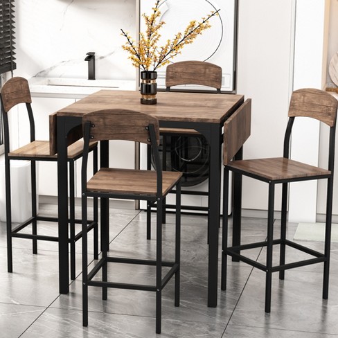 Whisen Farmhouse 5-piece Counter Height Drop Leaf Dining Table Set with Dining Chairs - image 1 of 4