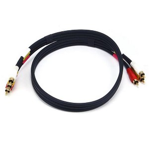Monoprice Video/Audio Coaxial Cable - 3 Feet - Black | 3 x RG59U Male to Male Gold plated RCA connectors - 1 of 2