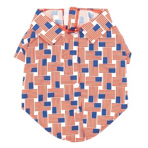 The Worthy Dog Patchwork Flag Button-Up-Look Pet Shirt - 1 of 3