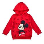 Children's Apparel Network Toddler Mickey Mouse & Friends Mickey Mouse Relaxed Fit Long Sleeve Hooded Basic Sweatshirt - Red 4T