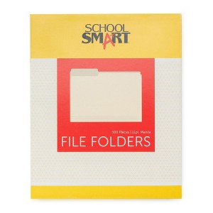 School Smart Manila File Folders, Letter Size, 1/3 Cut Tabs, Pack of 100 - 1 of 4