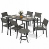 Pamapic 8-Piece Aluminum Outdoor Patio Dining Set with Rectangle Table, Small Side Table and 6-Stackable Chairs - 3 of 4