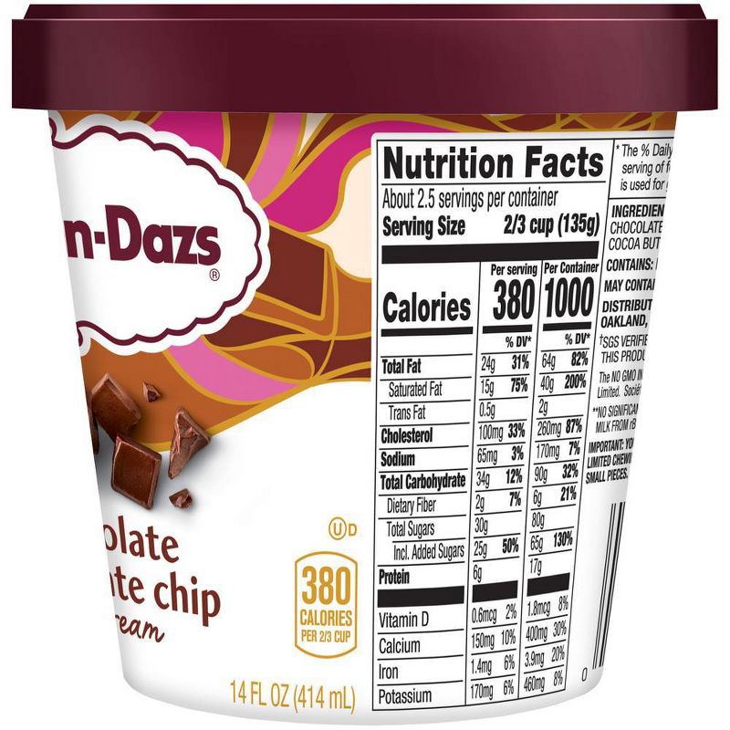 Haagen-Dazs Chocolate Chip Ice Cream - 14oz, 4 of 7