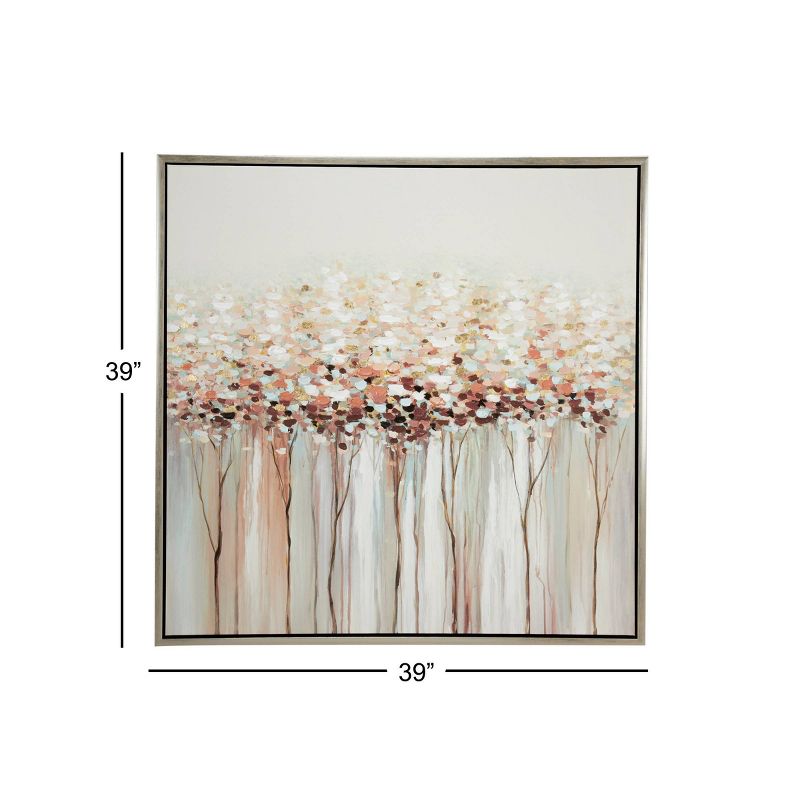 Canvas Tree Framed Wall Art with Silver Frame White - Olivia &#38; May, 3 of 17