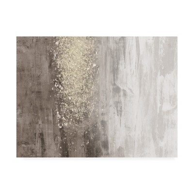 Beige and Gold Abstract Canvas Art with Glitter Accents
