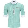 Men's Shirts Casual Slim Fit Plaid Button Down Dress Shirt - 2 of 4