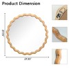 Round Wavy Wood Wall Mirror with Whitewash Edge Decorative Circle Mirror for Bathroom Vanity, Bedroom, Entryway, Living Room-The Pop Home - 4 of 4