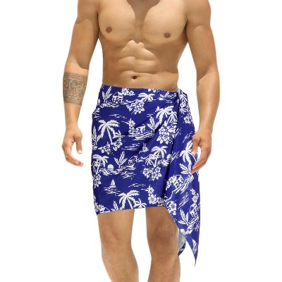 LA LEELA Men's SarongSwim Bath Pareo Aloha Wrap One Size Royal Floral