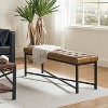 Valerie Morden Button-Tufted Upholstered Storage Bench with Iron Leg|ARTFUL LIVING DESIGN-BROWN - 3 of 4