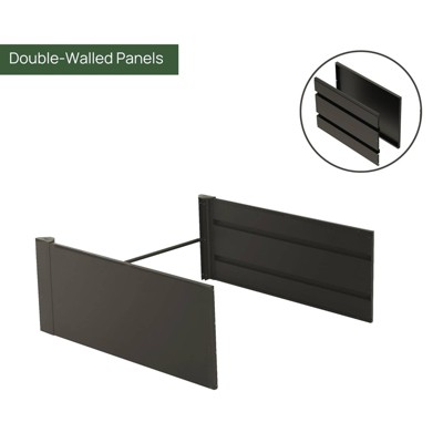 Urban Charcoal 17" Tall Modern Metal Raised Garden Bed