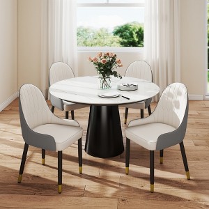 WJSHome Dining Chairs Set of 4 Backrest Cushions and Black Metal Legs, Suitable for Restaurants, Kitchens, and Bedrooms Dining Room Chairs - 1 of 4