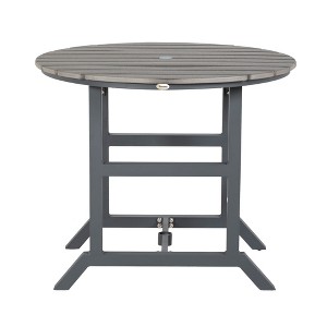 Aluminum Frame Round Patio Table with Umbrella Hole, Outdoor Dining Table for 4 People - 1 of 4