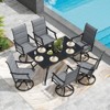 Maggift Patio Seating Sets, 7-Piece Outdoor Table and Chairs Set, with Swivel Chairs, Patio Table, Paded, for Poolside, Gray, 25.2"*25.2"*48.6" - 3 of 4