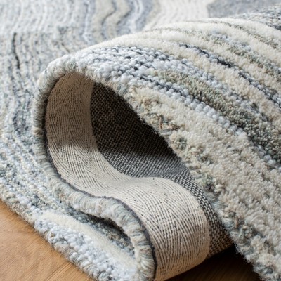 Handmade Gray Wool Tufted Abstract Area Rug 8' x 10'