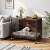 Modern Small/Medium/Large-Sized Indoor Dogs Kennel Crate Furniture with Removable Tray and Wheels - 4 of 4