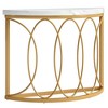 Resenkos Entryway Table, Console Sofa Table,Faux Marble Console Table, 43" Half Moon Sofa Entryway Table White - 4 of 4