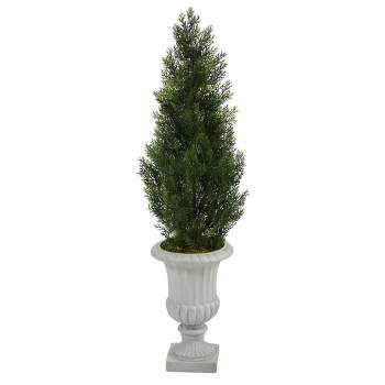 46" Indoor/Outdoor Mini Cedar Artificial Pine Tree in Decorative Urn - Nearly Natural