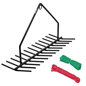 VEVOR 24 in Aquatic Weed Rake, 8.7 in Double Sided Lake Weed Rake, Pond Weeds Cutter with 30ft Rope, Tie Hole, No Assembly Required,Black - 1 of 4