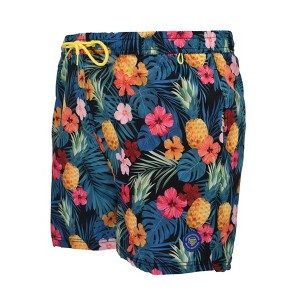 Banana Boat UPF50+ Men's Tropical Fruit 4-Way Stretch Bathing Suit | Black or Teal - 1 of 3