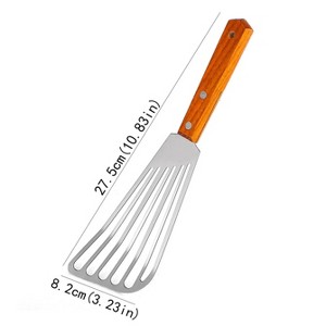 1pc Stainless Steel Frying Shovel For Egg Steak Fish Slice; Non-slip Frying Spatula; Leaky Shovel; Cookware; Kitchen Supplies - 1 of 4