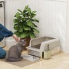 PawHut Stainless Steel Litter Box, Metal Litter Box High Sided, Anti-Urine Leakage, Non-Sticky, with Metal Scoop & Scoop Holder, 24" x 16" x 11" - 3 of 4