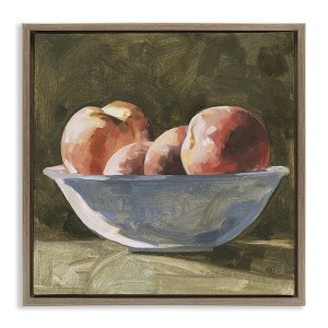 Stupell Industries Apples in Bowl Still Life Floating Frame Canvas Art, Brown, 25" x 25" - 1 of 4