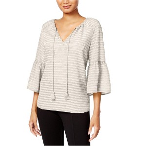 Kensie Womens Striped Knit Blouse - 1 of 1