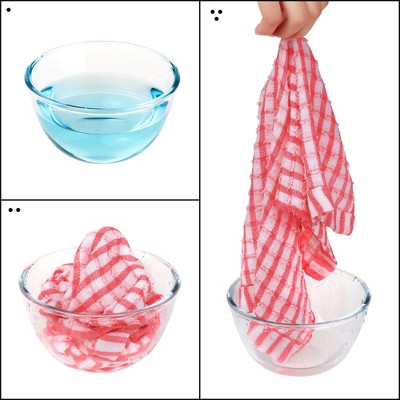 Multicolor Checked Cotton Kitchen Dish Cloth Set, 11" x 16", 6 Pieces