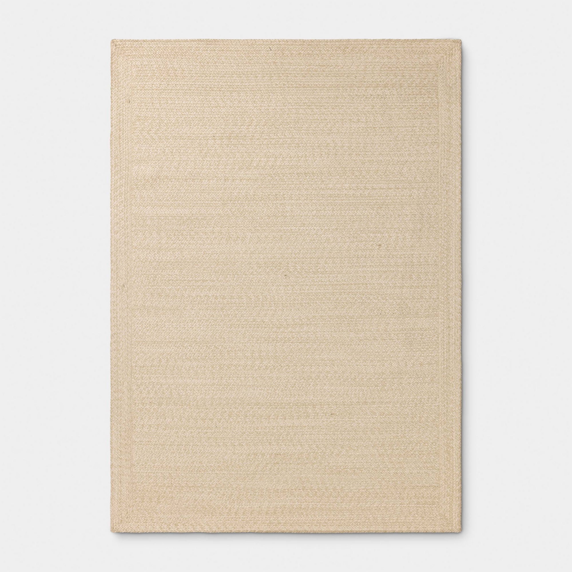 5'x7' Natural Woven Rectangular Braided Outdoor Area Rug Heathered Cream - Threshold™