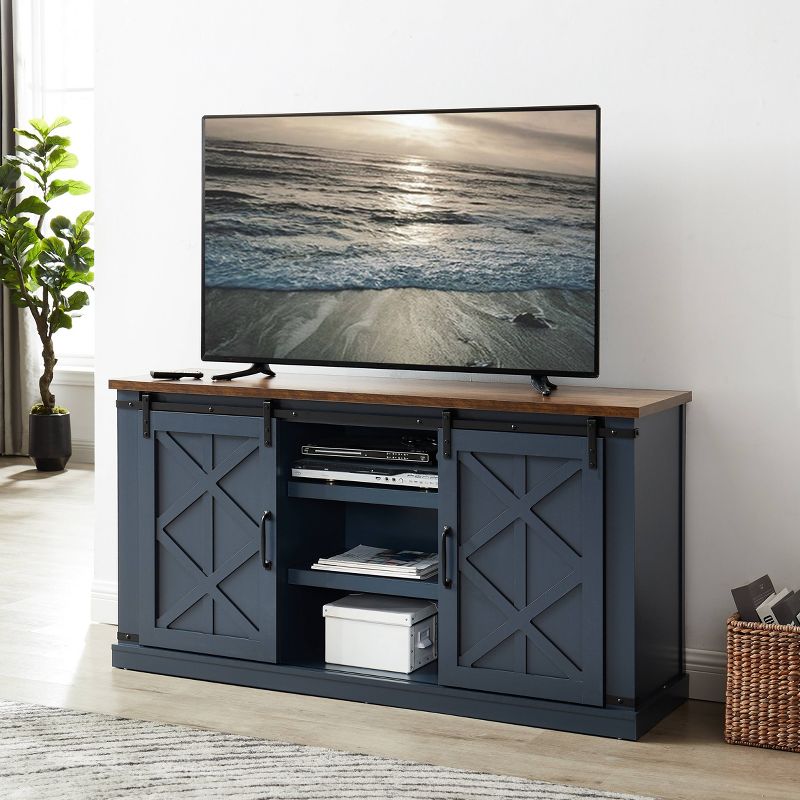 58&#34; TV Stand for TVs up to 65&#34; Navy - Home Essentials, 4 of 13