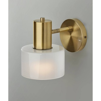 Antique Brass and Glass Dimmable Wall Sconce