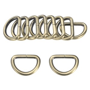 Unique Bargains Durable Multipurpose Iron Non-Welded Dee Rings Metal Buckle for Purse 10 Pcs - 1 of 4