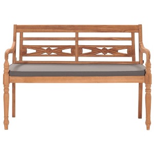 vidaXL Bench Brown Teak wood 47.2 in length Durable Garden Bench - Dark Gray 47.2" - 1 of 4