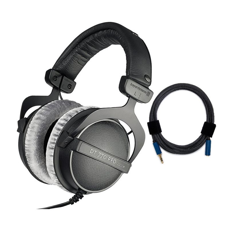 Beyerdynamic DT 770 PRO Headphones (250 Ohm) with Audio Extension Cable Bundle, 1 of 4