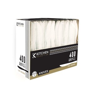 White Plastic Knives – Durable Cutlery for Home, Office, School, Parties, and Outdoor Events – 2-Packs of 400 - 1 of 3