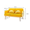 Modern Velvet Loveseat Sofa , Comfy Upholstered 2-Seater Sofa with Gold Metal Legs - 4 of 4