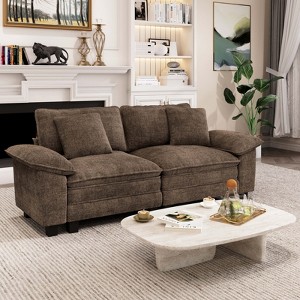 Captiva Designs 87.5-Inch Modular 2PC Loveseat, Comfy Deep Seat Sofa for Living Room, Corduroy & Chenille Fabric - 1 of 4