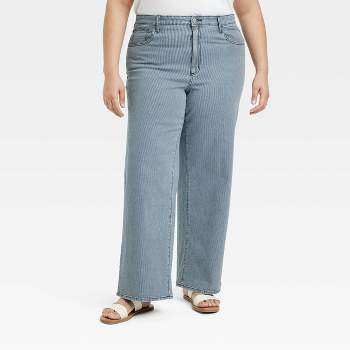 Women's Plus Size Capri Jeans Light Blue 18 - White Mark : Target