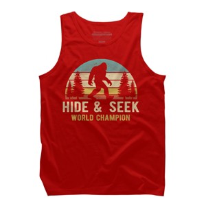 Men's Design By Humans Bigfoot - Hide And Seek World Champion By clickbong Tank Top - 1 of 2