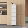 ACEPANO 64.21 in. H Metal Decorative Storage Cabinets with 5 Drawer & Wheels For Home & Office-White - 4 of 4