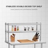 Stainless Steel Table with Overshelves, 36" X 24" Commercial Work Table with 36" X 12" Shelf - 3 of 4