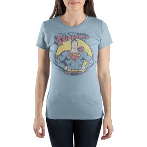 Superman Power Pose Women Ladies T-shirt Tee Shirt - 1 of 1