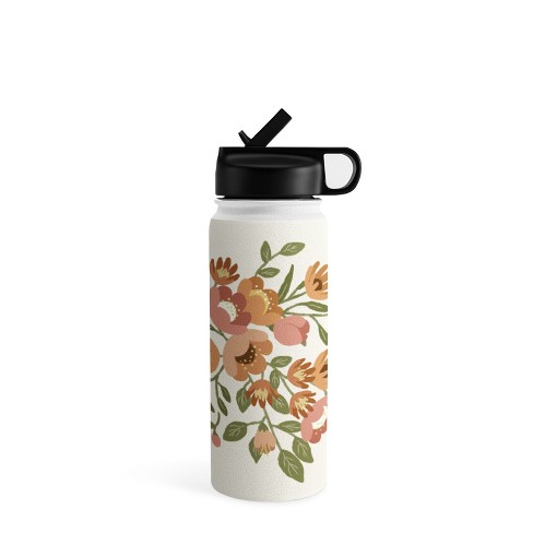 Simple Modern Disney 32oz Water Bottle w/ Straw Lid Insulated Metal Floral  Green