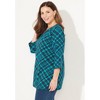 Catherines Women's Plus Size Petite Suprema 3/4 Sleeve V-Neck Tee - image 4 of 4