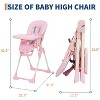 Foldable Baby High Chair - Adjustable Height, Backrest & Footrest with Removable Tray - Fast-Folding Feeding Chair for Babies & Toddlers - 2 of 4