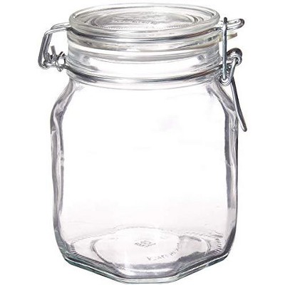 Bormioli Rocco Fido Clear Glass Jar With 85 Mm Gasket, 1 Liter (pack Of ...