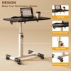 Overbed Rolling Desk, Adjustable Height Laptop Table with Wheels - Foldable Mobile Workstation for Home Office - 4 of 4