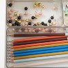 Martha Stewart 3pc Plastic Stackable Storage Boxes with Light Natural Paulownia Wood Lids Clear: Desk Drawer Organizer Set - 2 of 4
